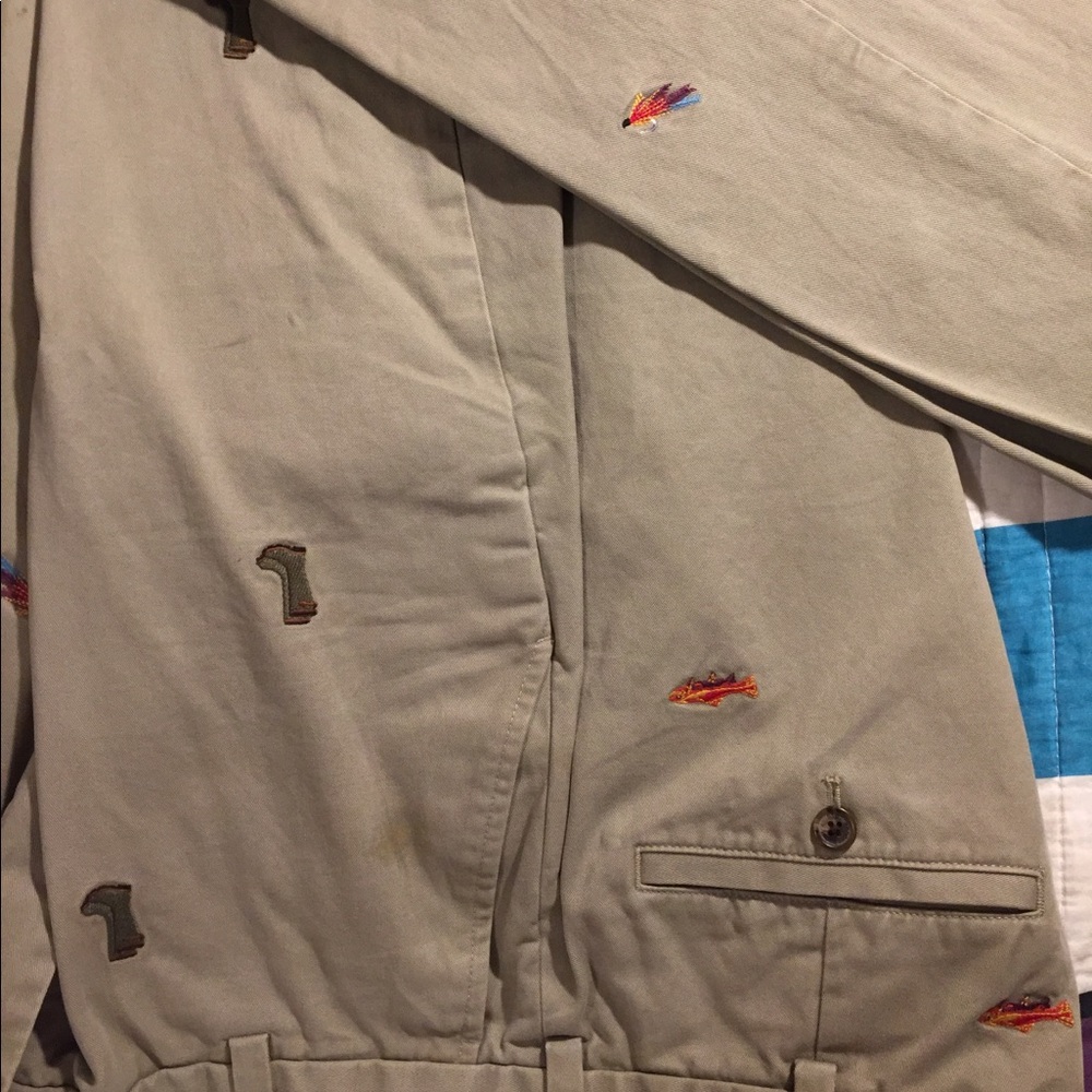 Brooks Brothers Embroidered “Fishing” Chino